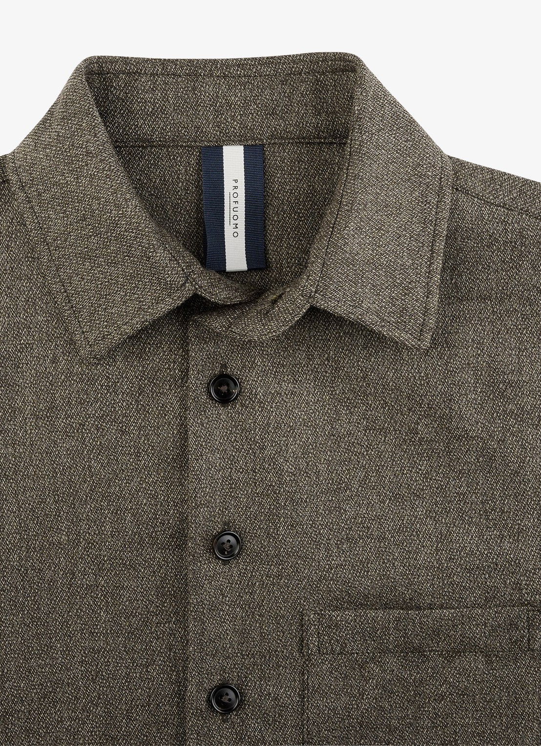 Profuomo Regular fit overshirt in kasjmierblend met borstzak - detail 3 bruin