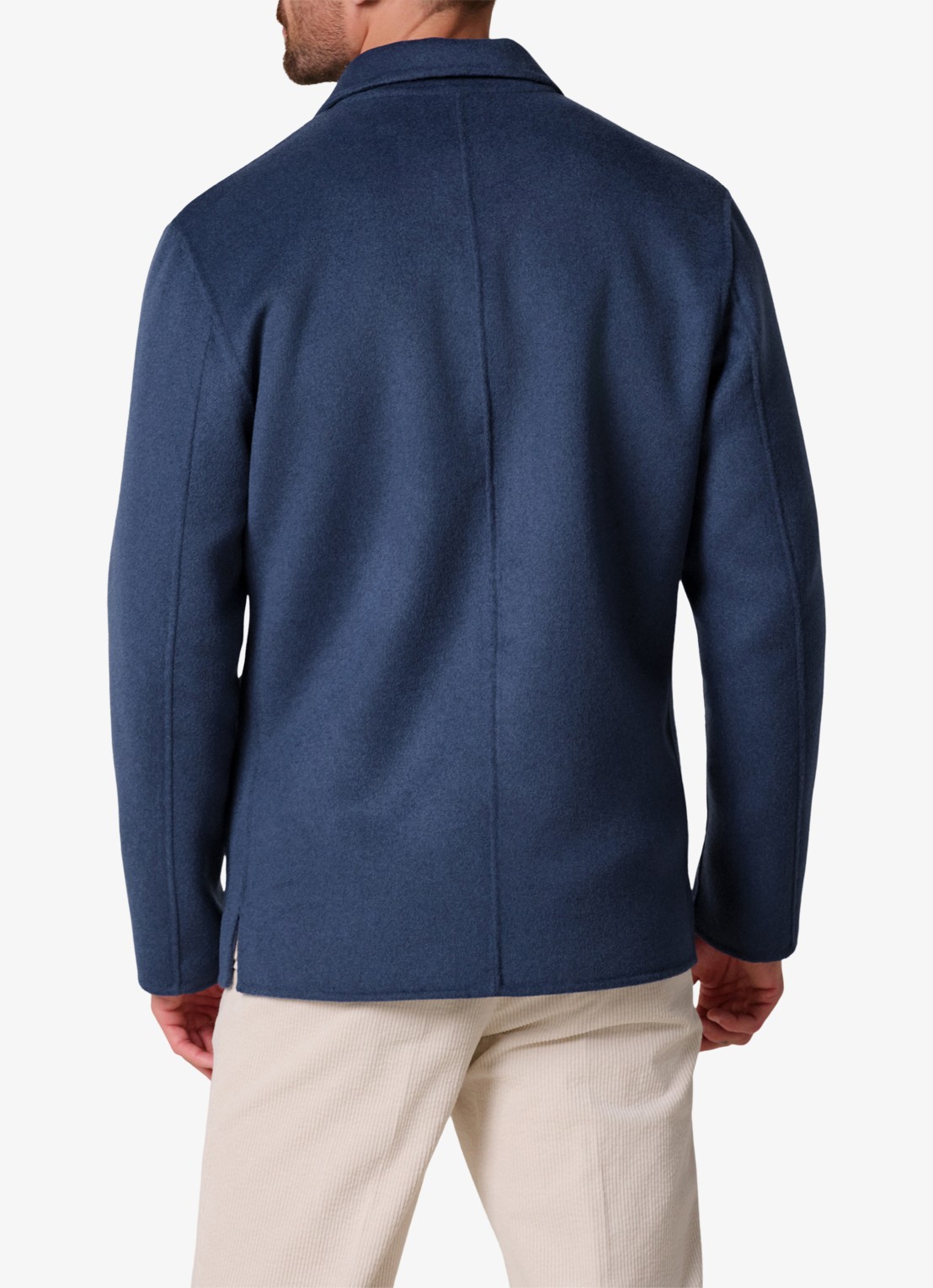 Profuomo Regular fit overshirt van wol met opgestike zakken - achterkant 6 blauw