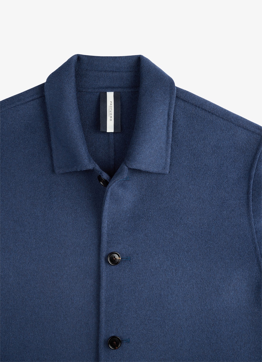 Profuomo Regular fit overshirt van wol met opgestike zakken - detail 4 blauw