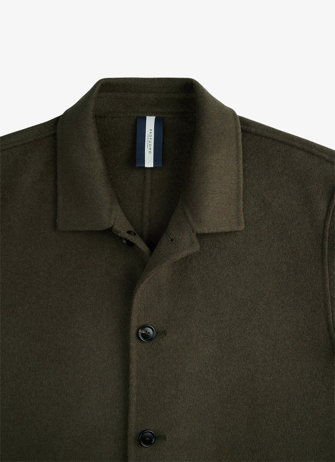 Profuomo Regular fit overshirt van wol met opgestike zakken - detail 5 donkergroen