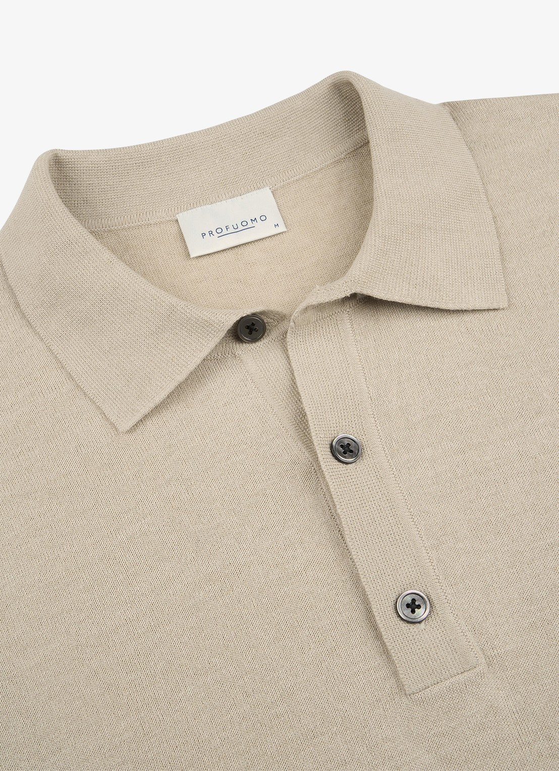 Profuomo Regular fit polo in linnenblend - detail 4 beige