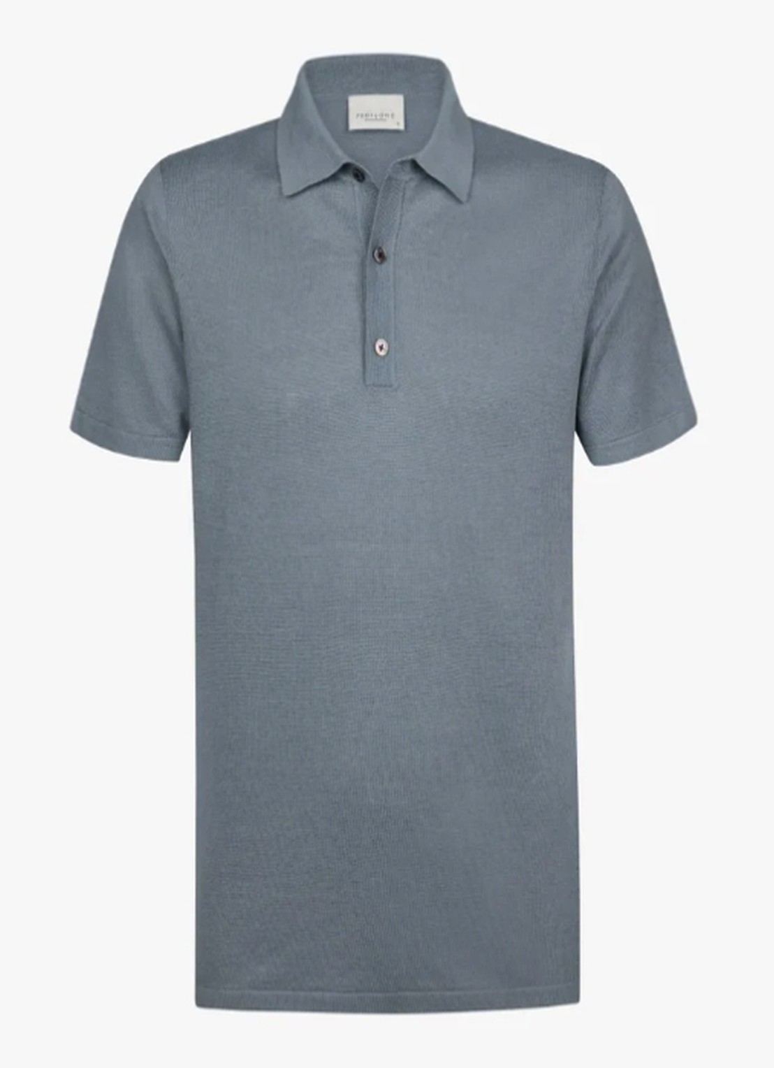 Profuomo Regular fit polo in linnenblend - detail grijsblauw