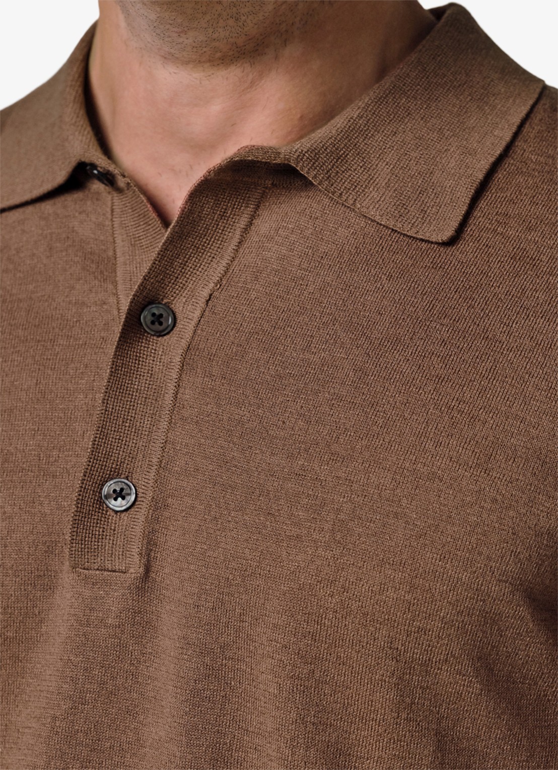 Profuomo Regular fit polo in linnenblend - detail 5 clay