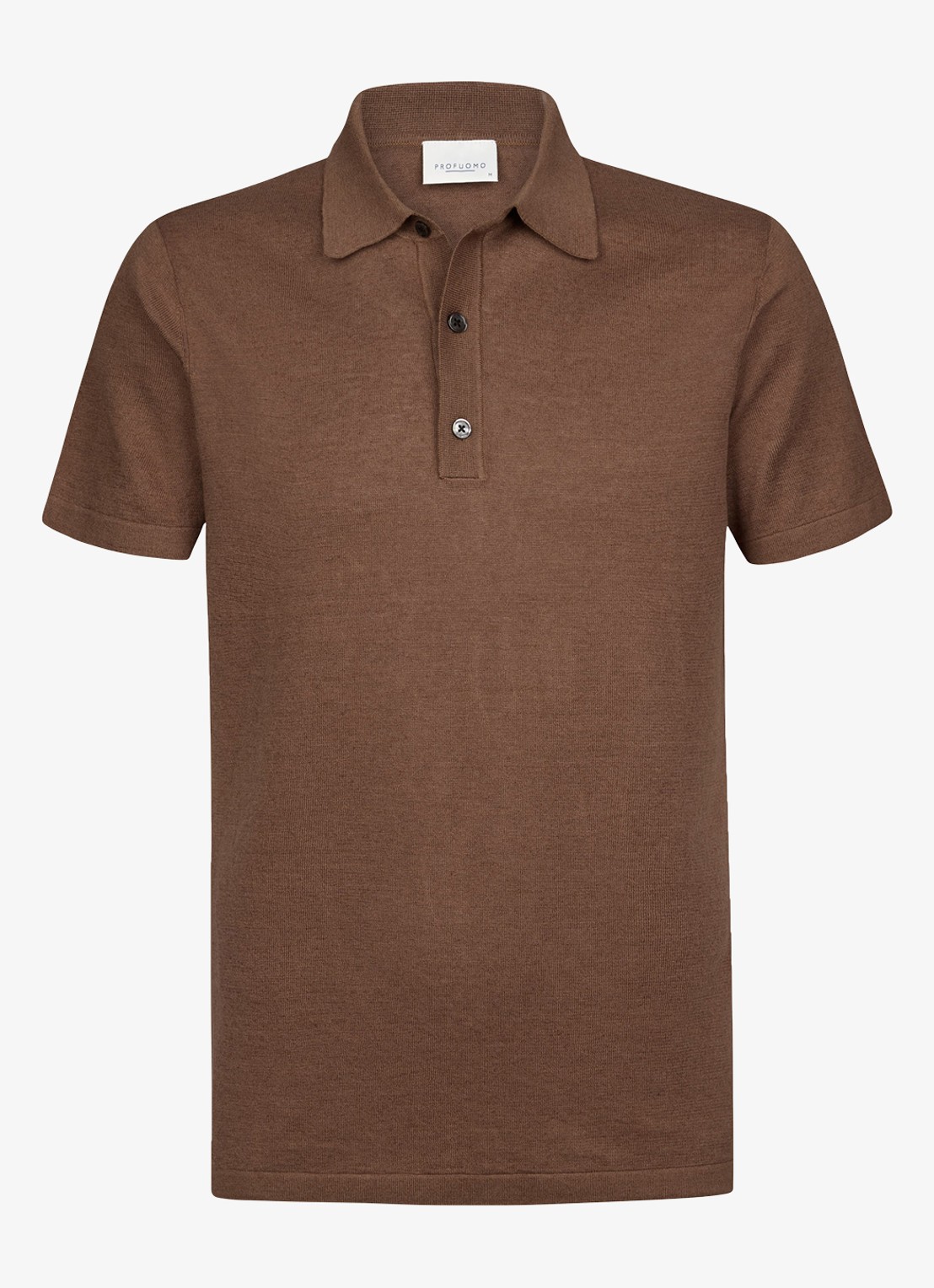 Profuomo Regular fit polo in linnenblend - voorkant 2 clay