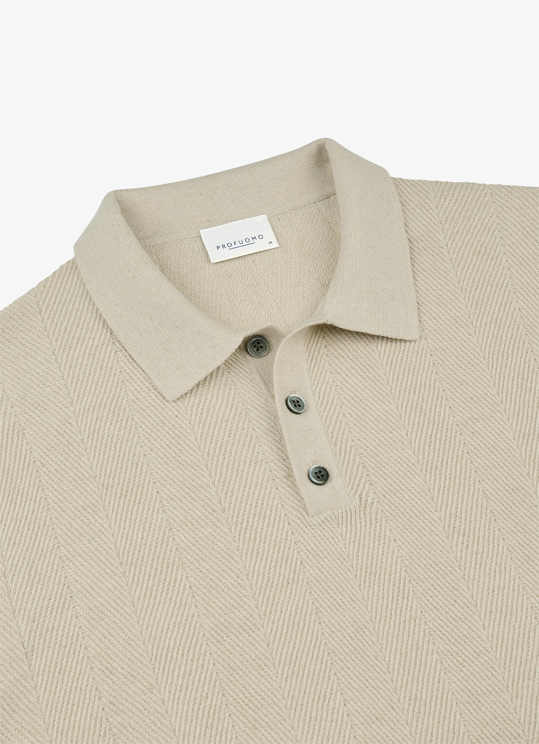 Profuomo Regular fit polo in linnenblend - detail 2 beige