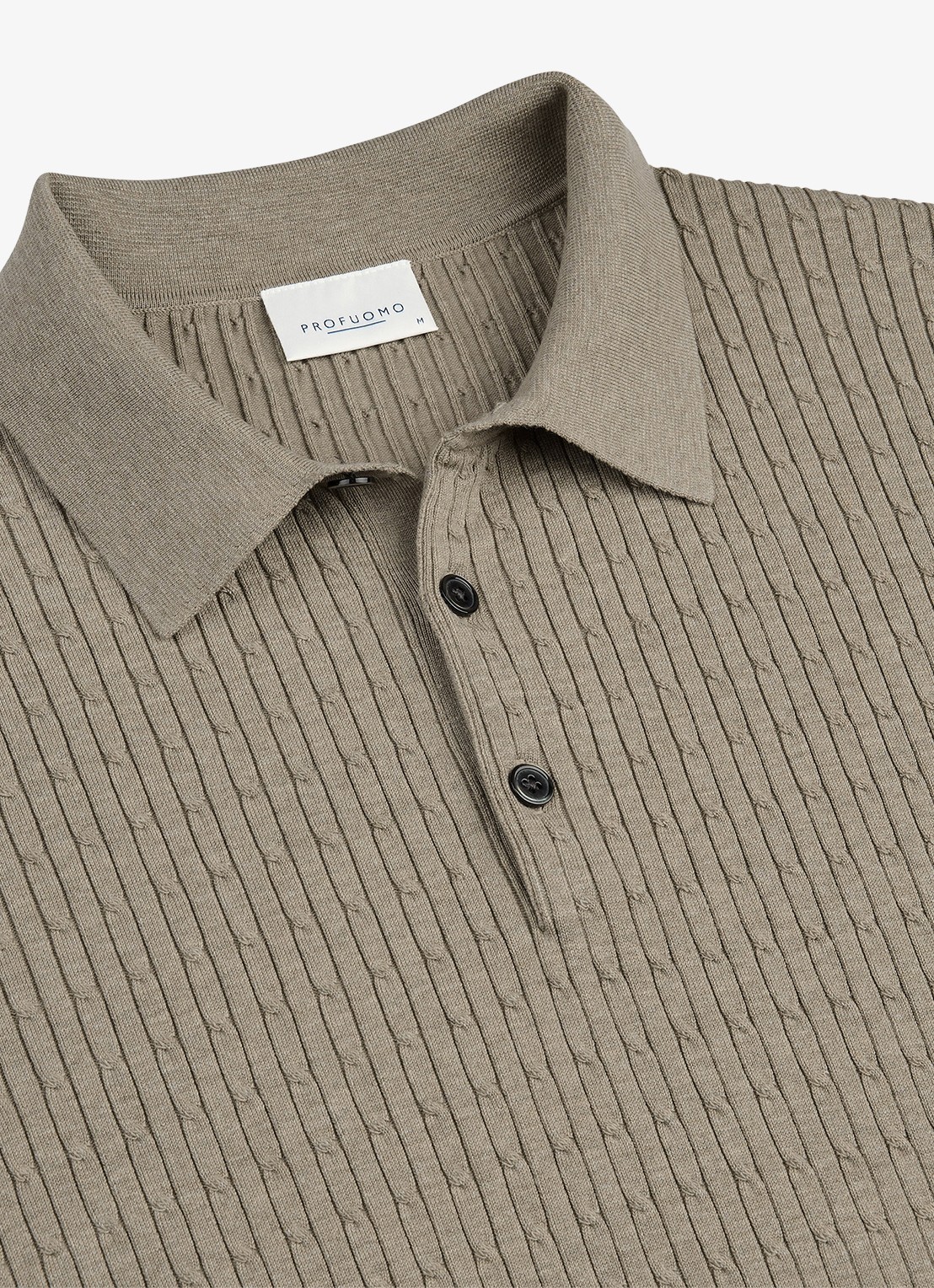 Profuomo Regular fit polo in zijdeblend - detail 5 beige