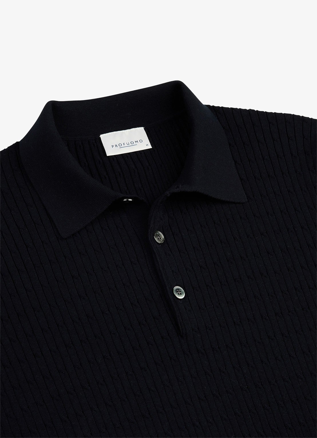 Profuomo Regular fit polo in zijdeblend - detail 6 donkerblauw