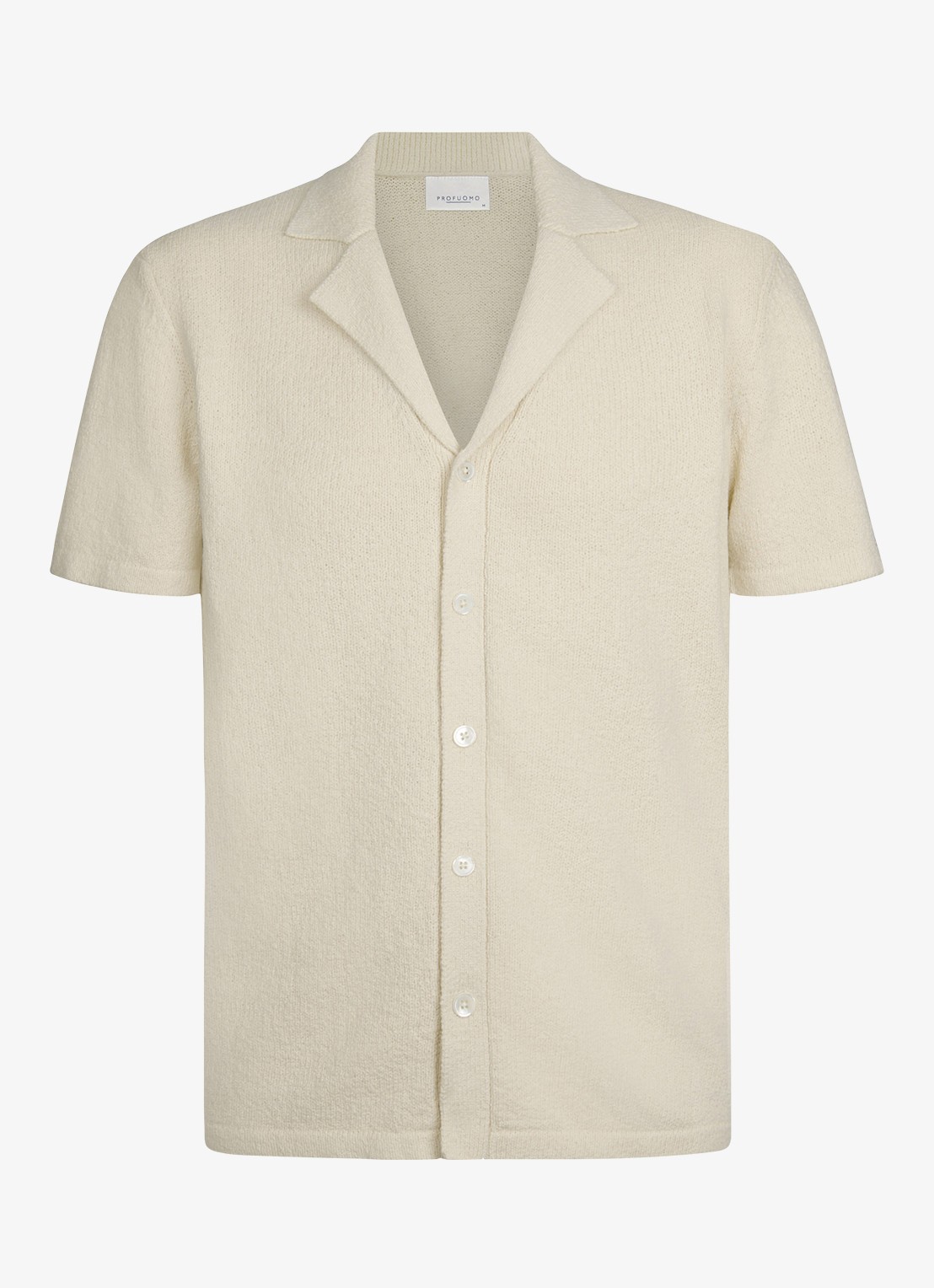 Profuomo Regular fit polo met structuur - voorkant 5 gebroken wit