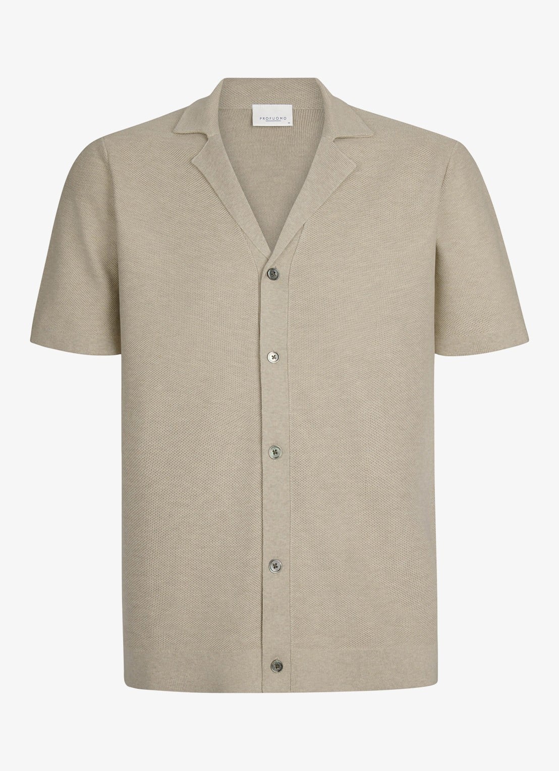 Profuomo Regular fit polo met structuur - voorkant 4 beige