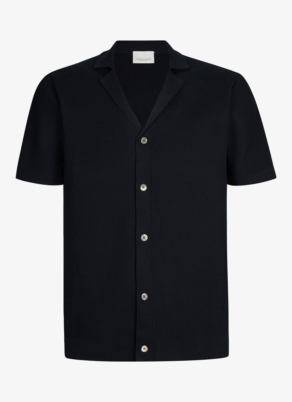 Profuomo Regular fit polo met structuur - voorkant 2 donkerblauw