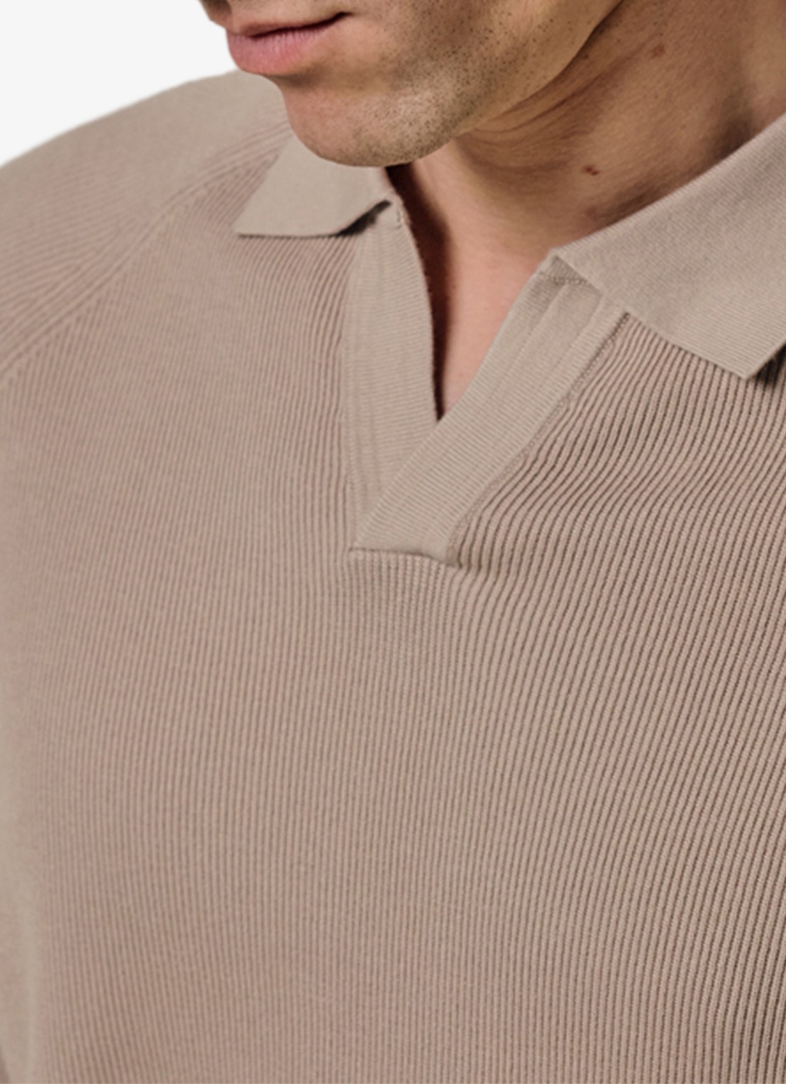 Profuomo Regular fit polo met structuur - detail 2 beige