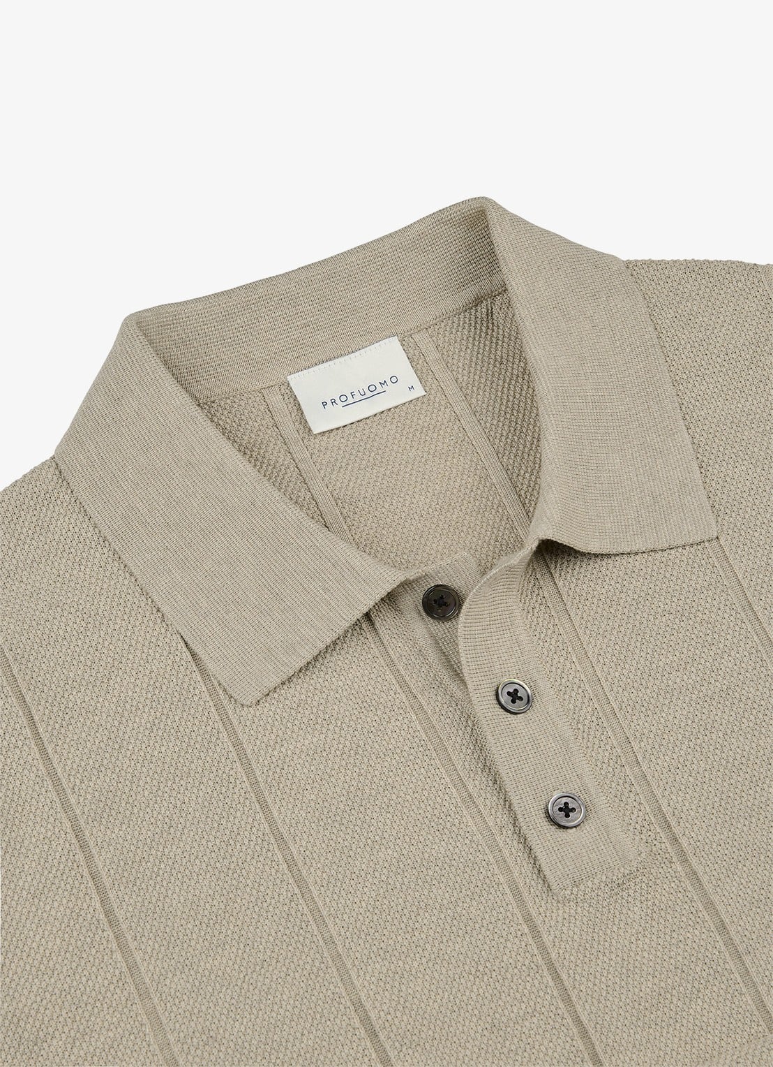 Profuomo Regular fit polo met structuur - detail 6 beige