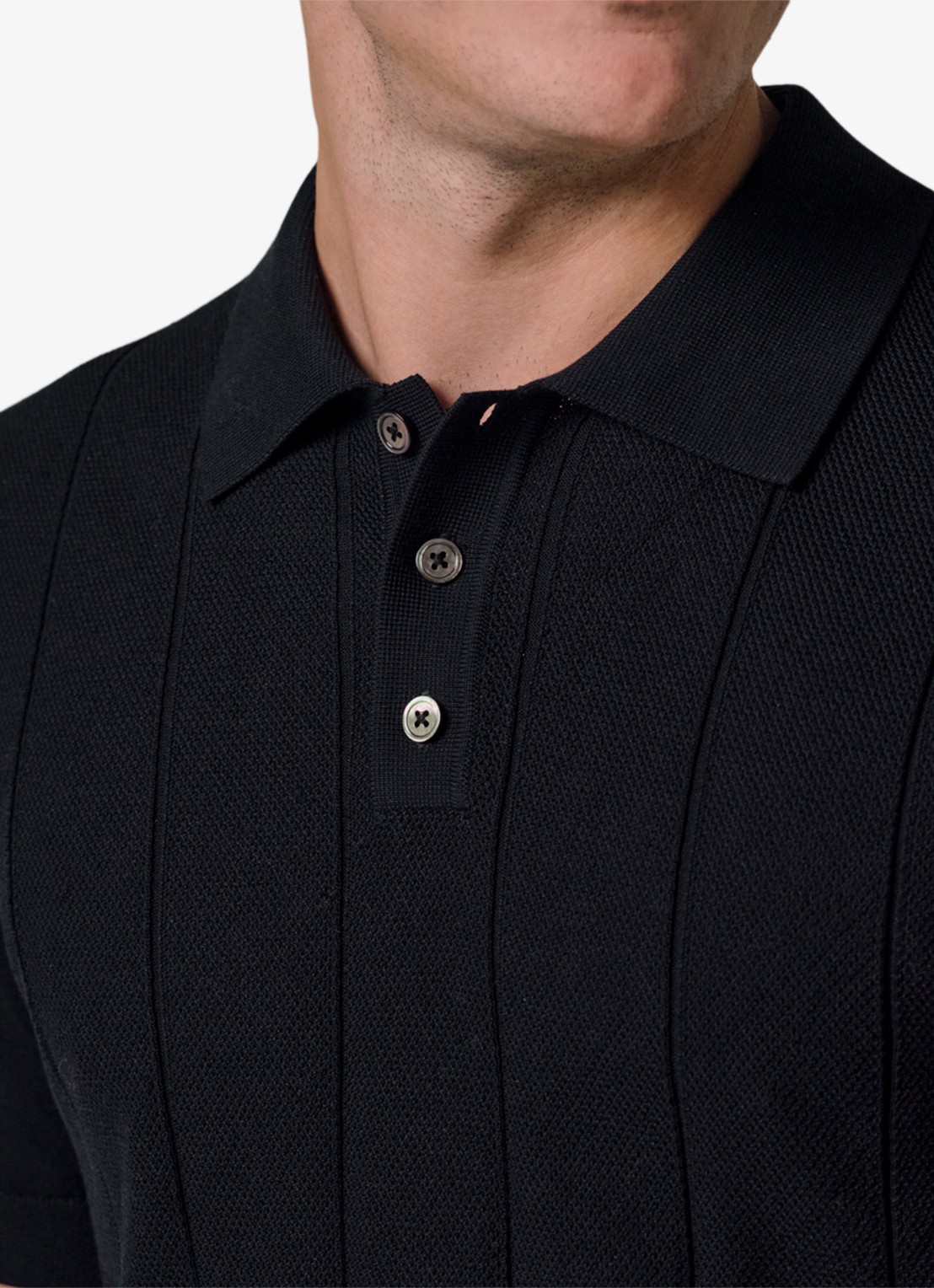 Profuomo Regular fit polo met structuur - detail 5 donkerblauw