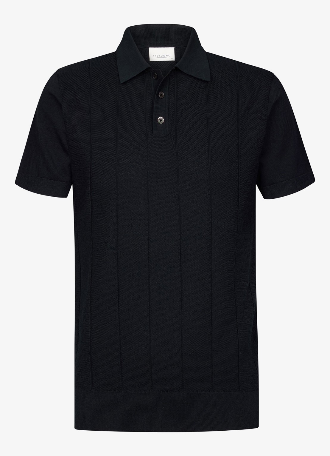 Profuomo Regular fit polo met structuur - voorkant donkerblauw