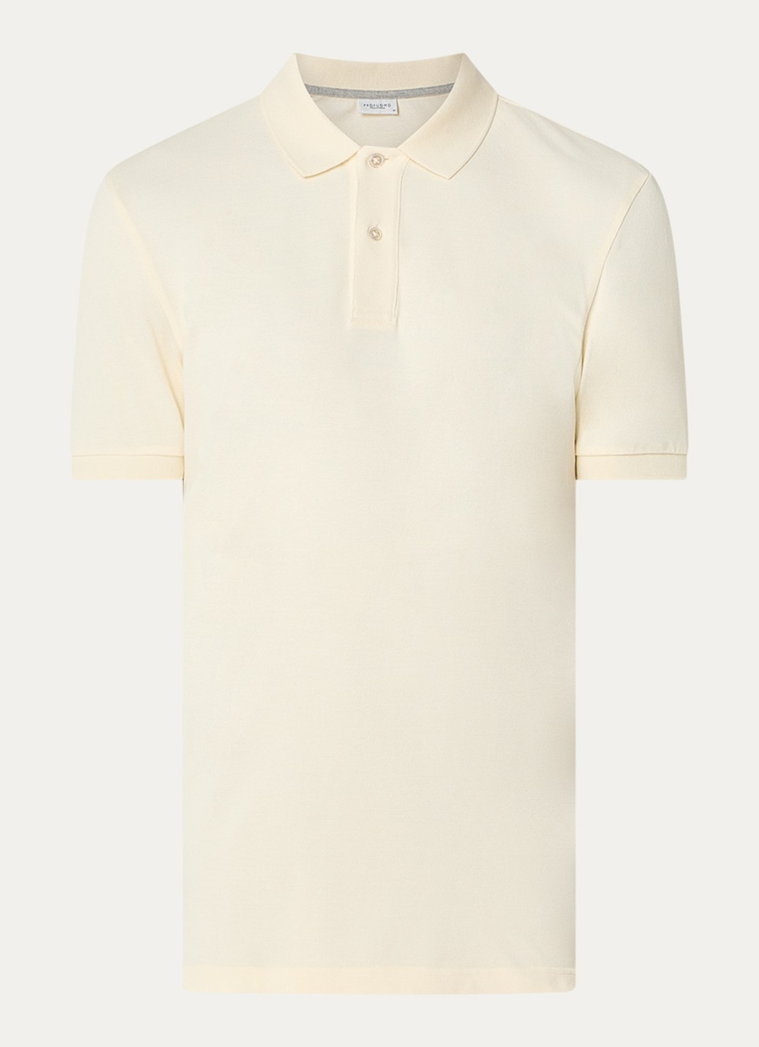 Profuomo Regular fit polo van piqué katoen - voorkant 3 lichtgeel