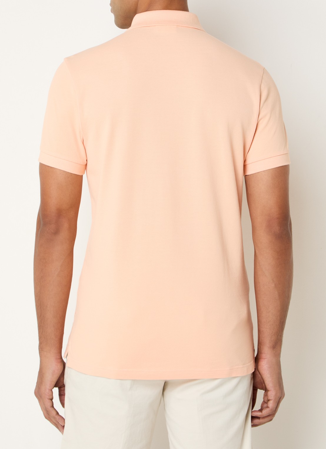 Profuomo Regular fit polo van piqué katoen - achterkant 4 abrikoos