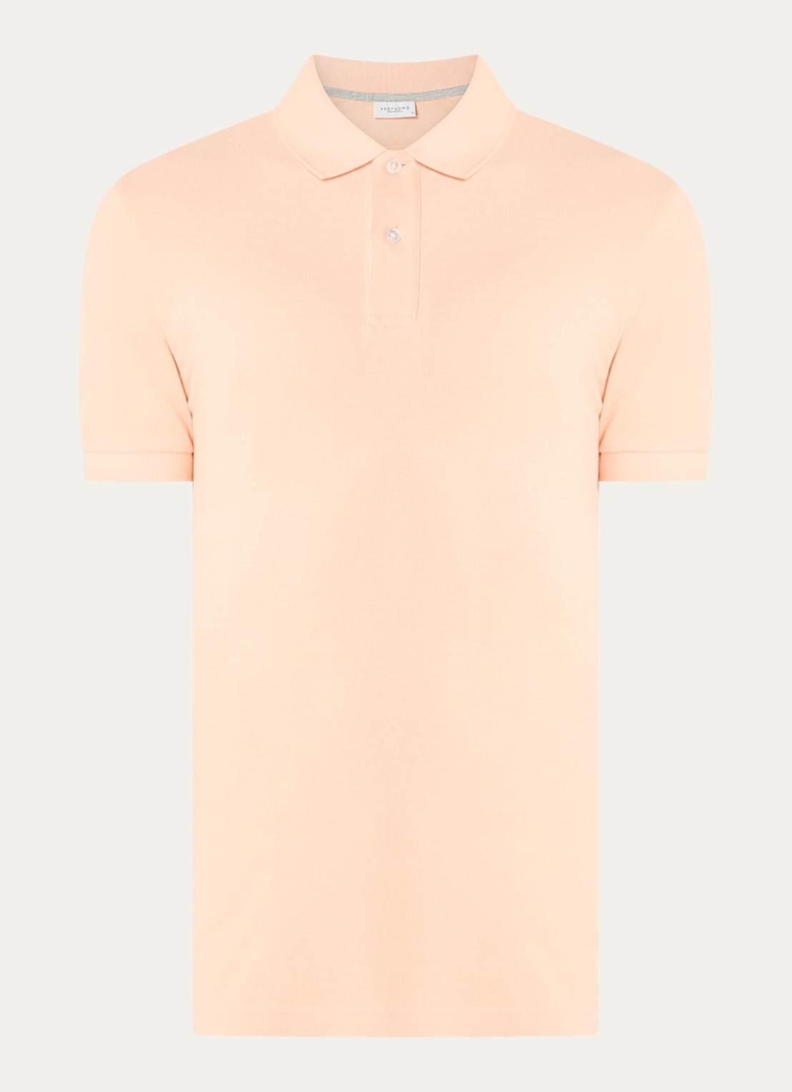 Profuomo Regular fit polo van piqué katoen - voorkant 2 abrikoos