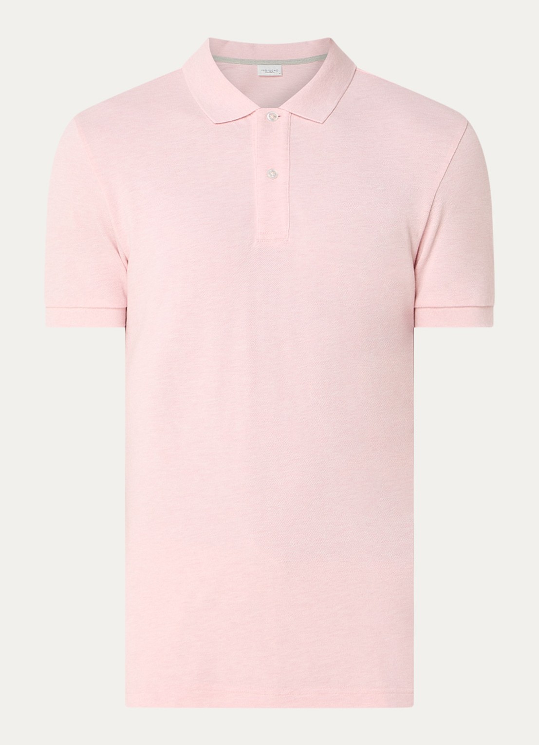 Profuomo Regular fit polo van piqué katoen - voorkant 2 lichtroze