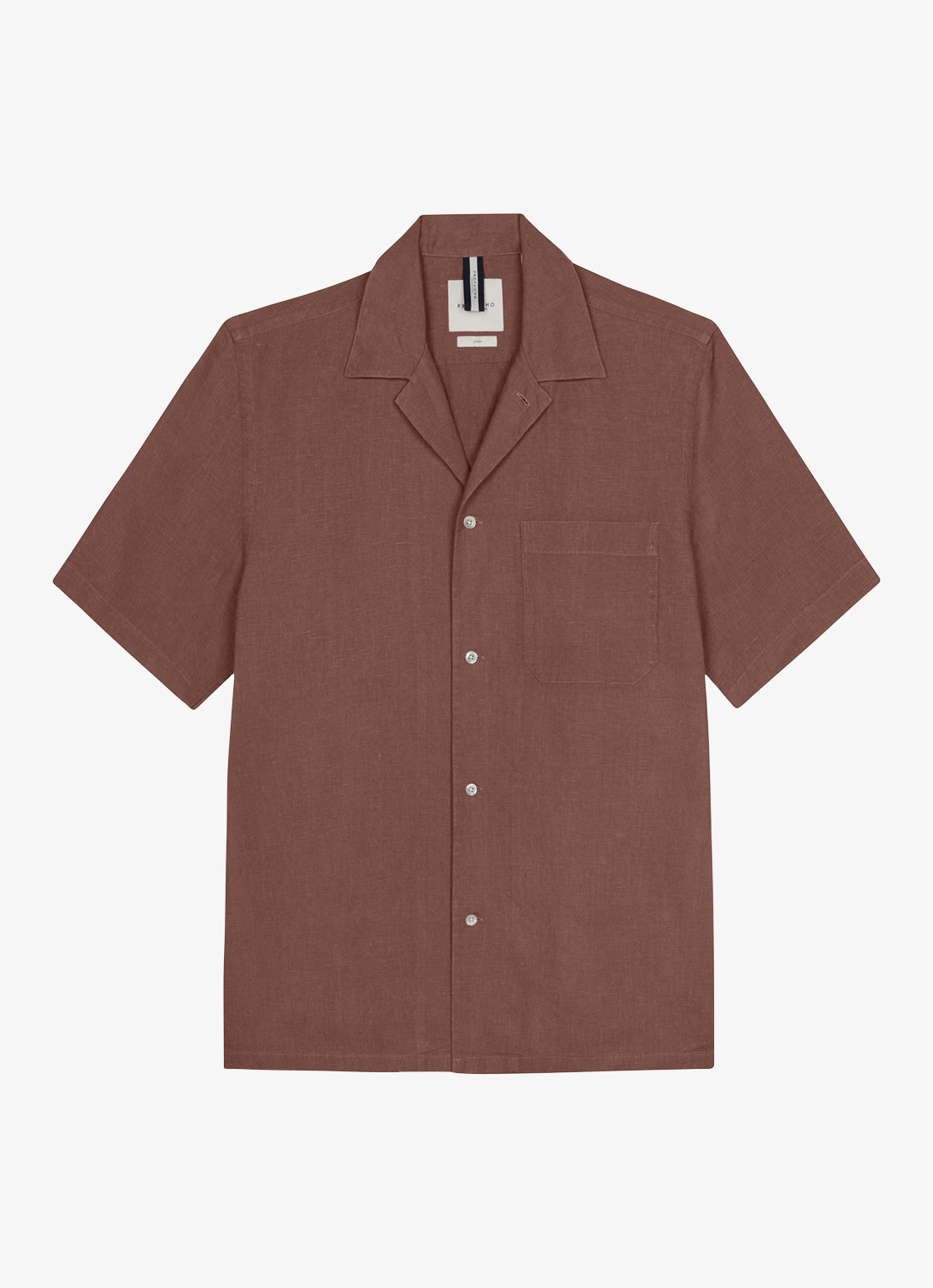 Profuomo Relax fit shirt in linnen - voorkant 5 clay