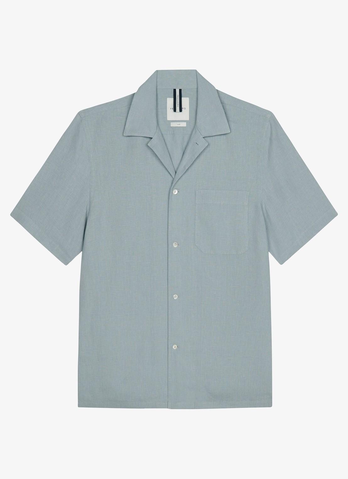 Profuomo Relax fit shirt in linnen - voorkant blauwgrijs