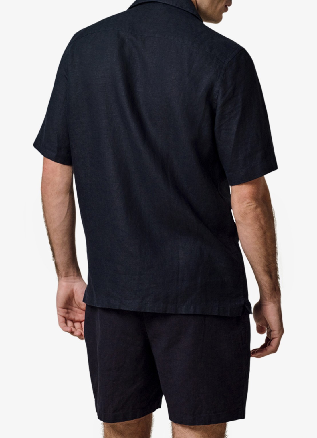 Profuomo Relax fit shirt in linnen - achterkant 3 blauw