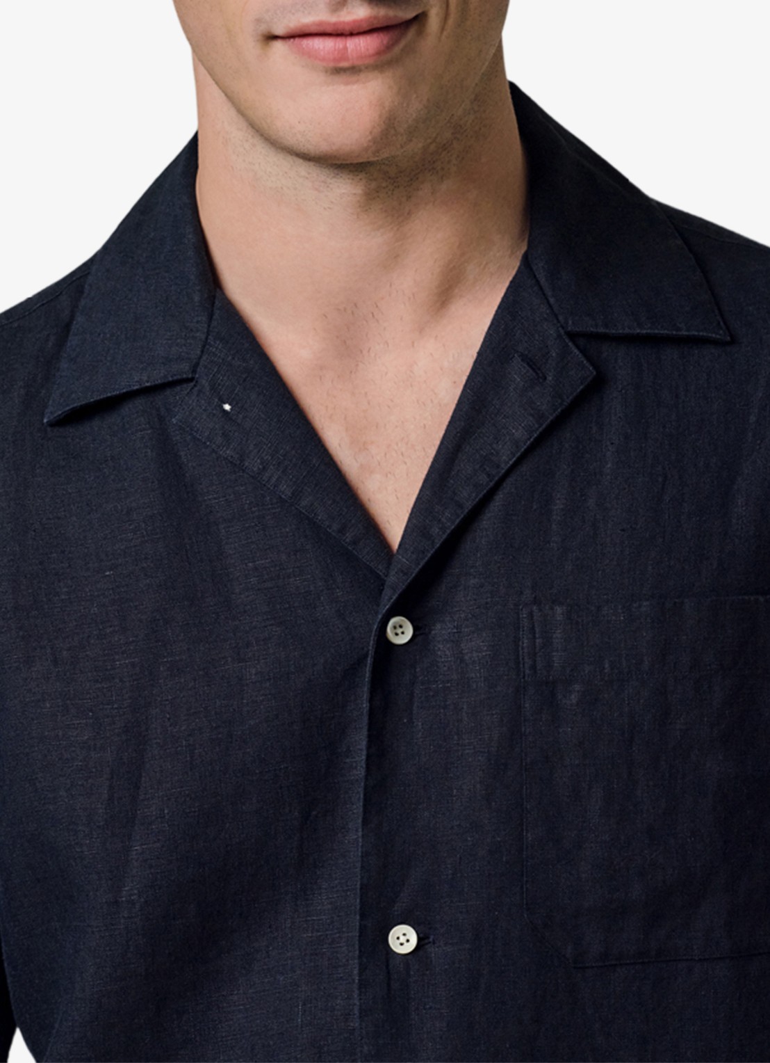 Profuomo Relax fit shirt in linnen - detail 5 blauw