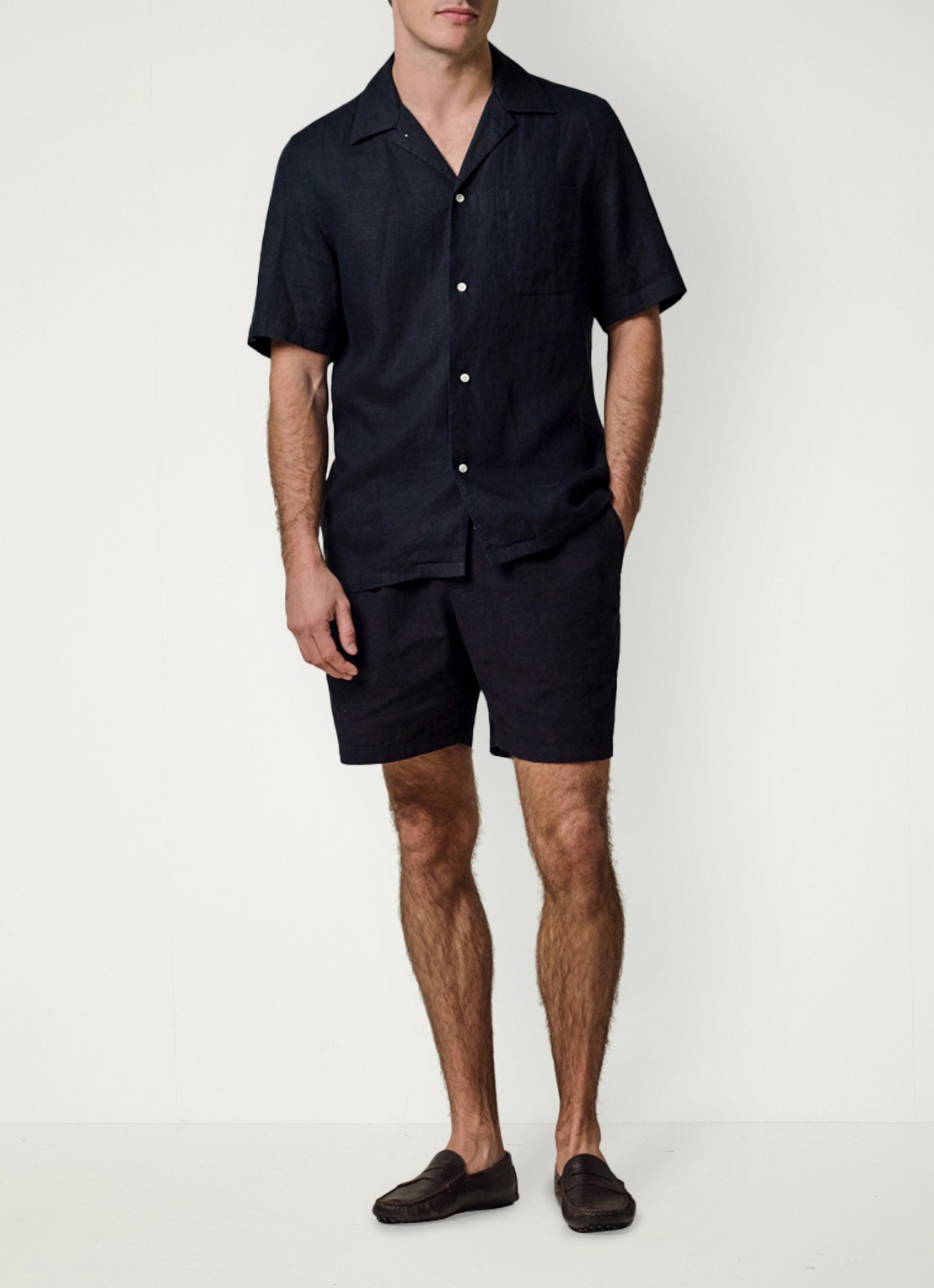 Profuomo Relax fit shirt in linnen - voorkant 2 blauw