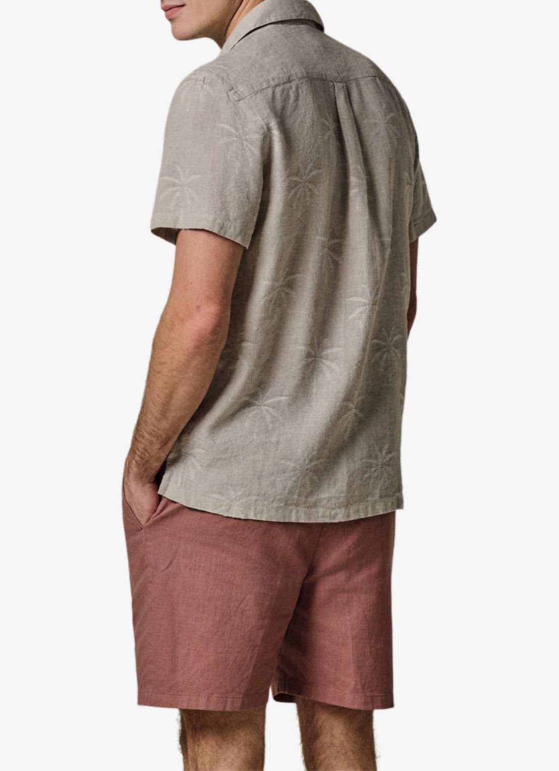 Profuomo Relax fit shirt in linnen - achterkant beige