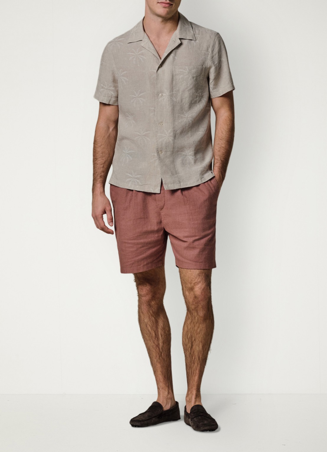 Profuomo Relax fit shirt in linnen - voorkant 3 beige