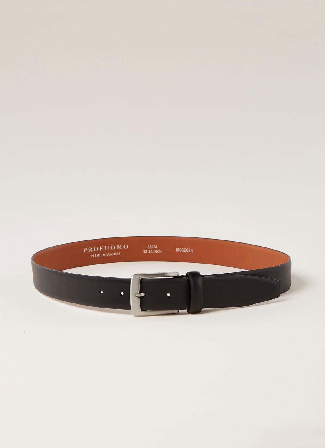 Profuomo Riem van leer - voorkant 2 zwart