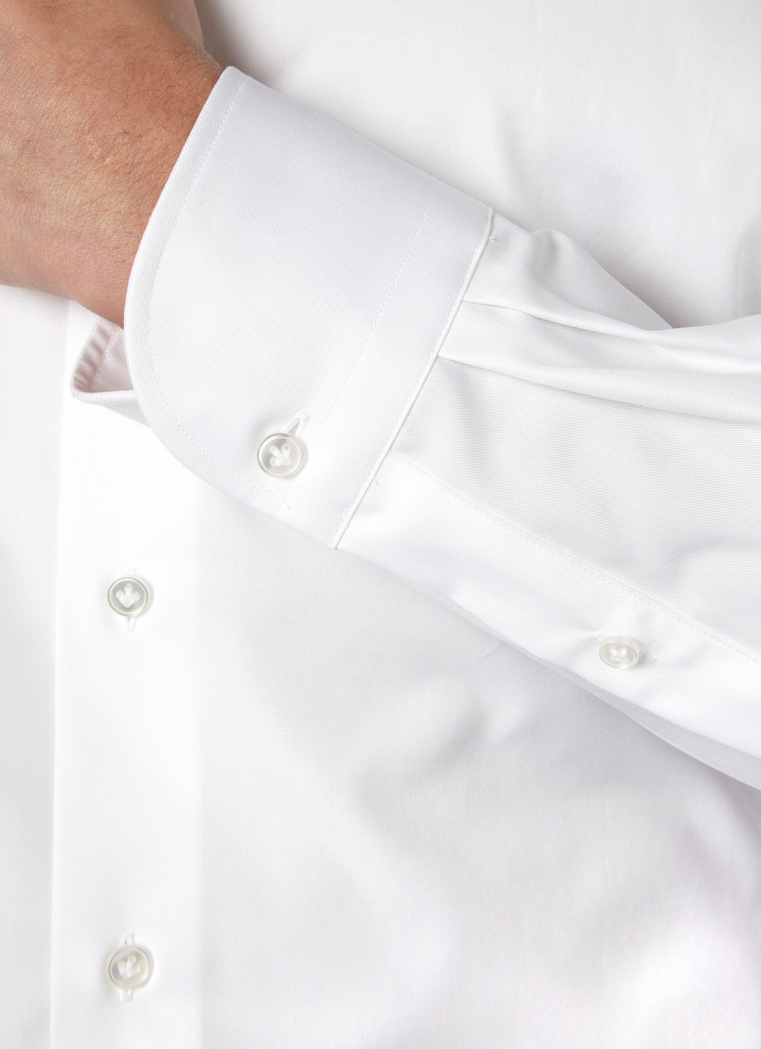 Profuomo Royal Twill No 6 slim fit overhemd met cut away kraag - detail 3 wit