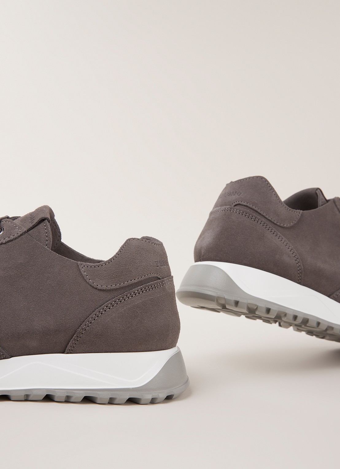 Profuomo Runner sneaker van suède - detail donkergrijs