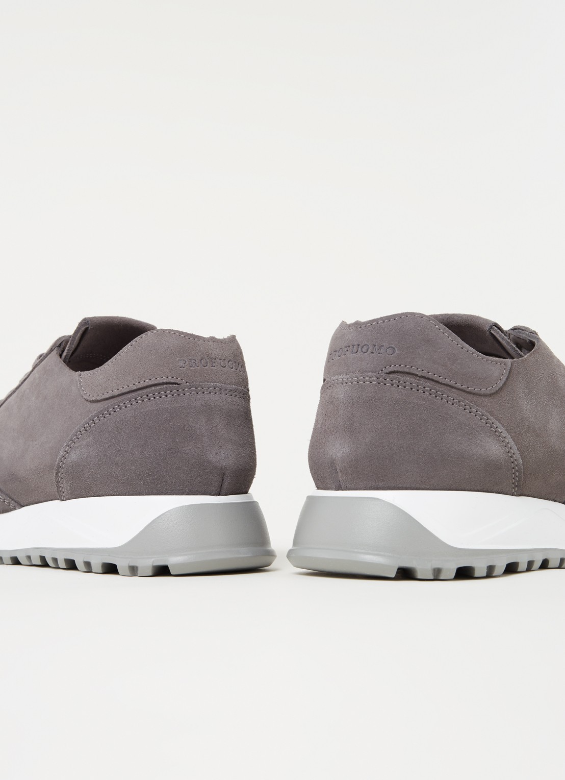 Profuomo Runner sneaker van suède - detail 3 donkergrijs