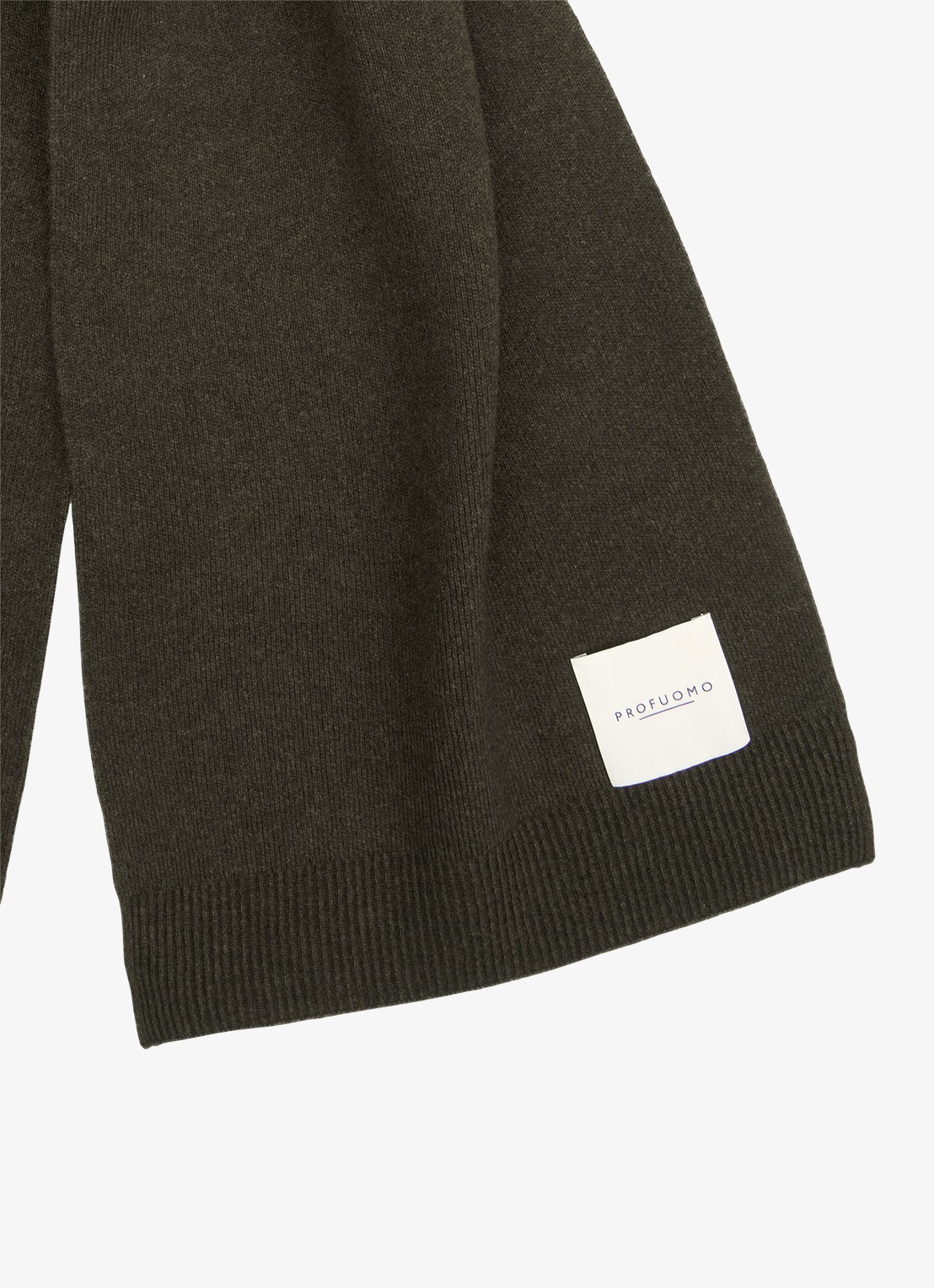 Profuomo Sjaal in wol blend - detail 2 groen