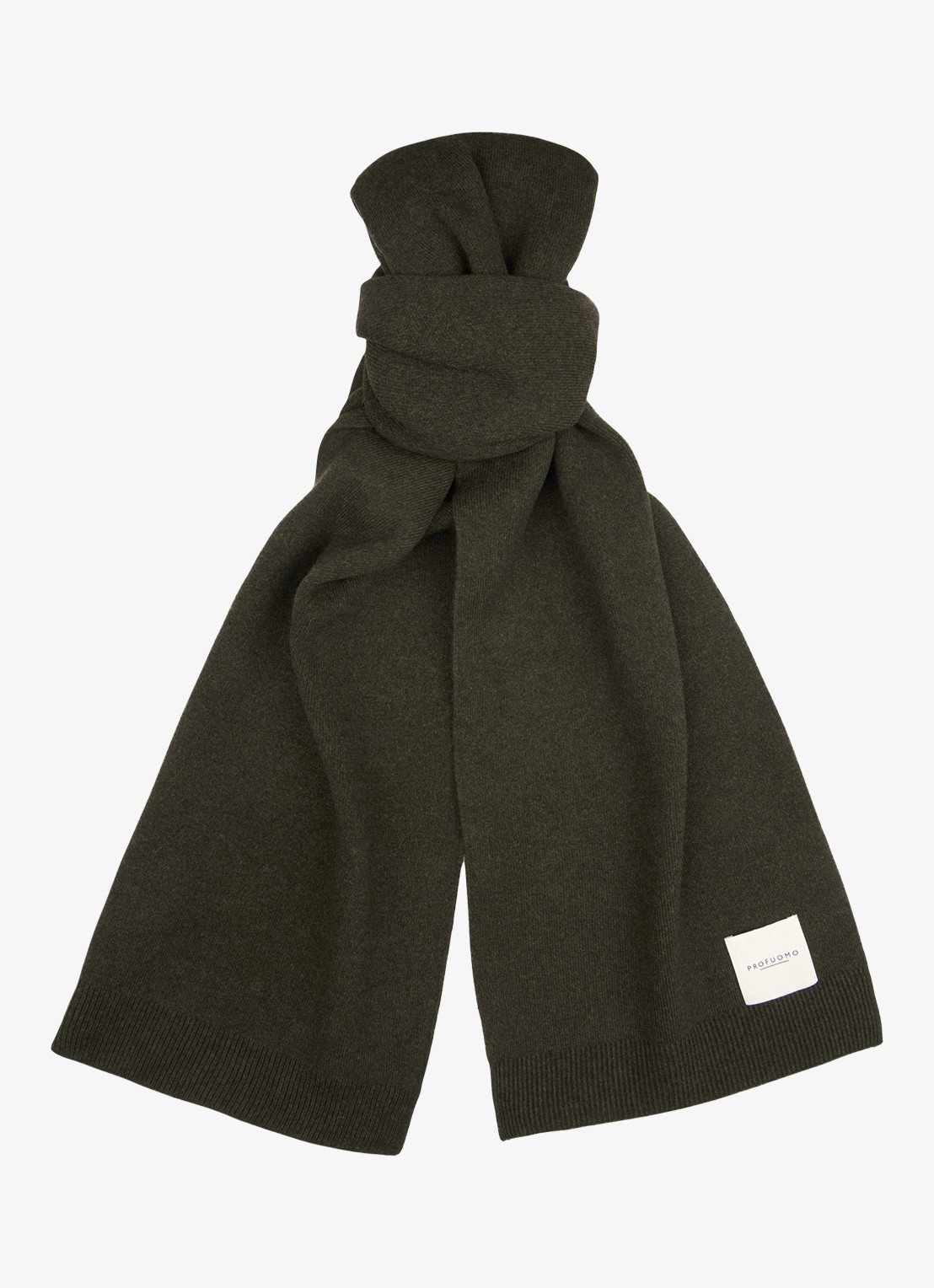 Profuomo Sjaal in wol blend - voorkant groen
