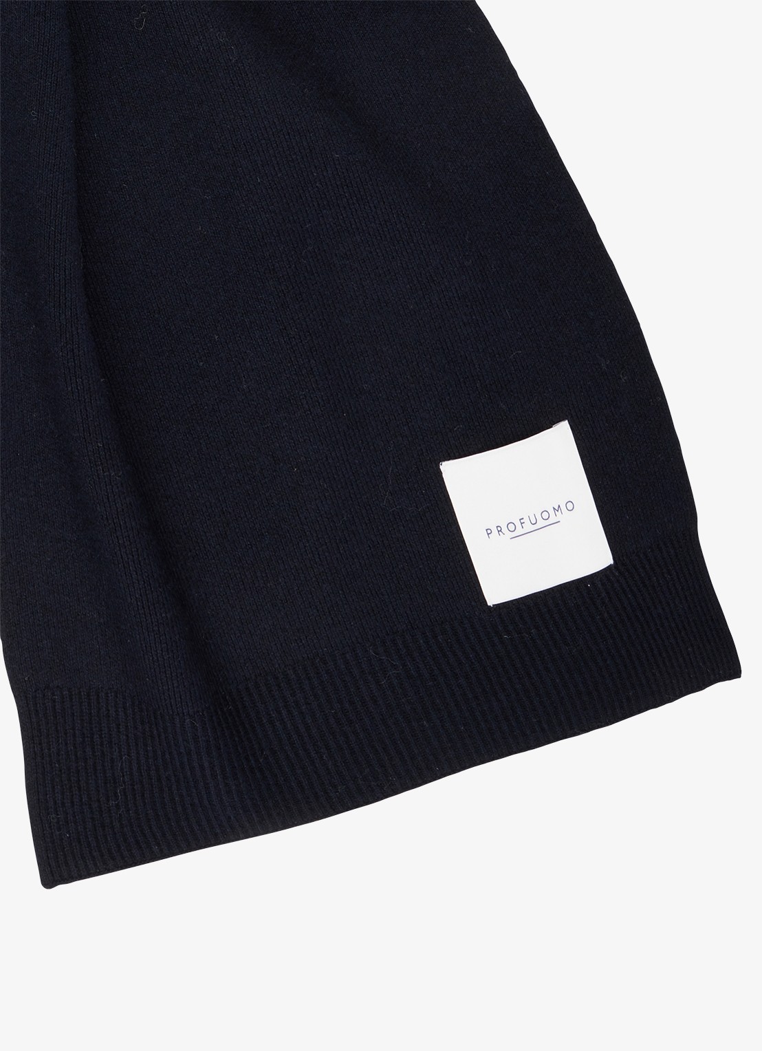 Profuomo Sjaal in wol blend - detail 2 donkerblauw