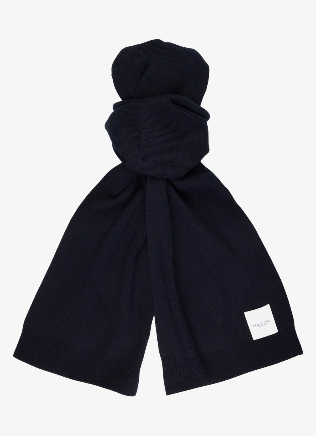 Profuomo Sjaal in wol blend - voorkant donkerblauw
