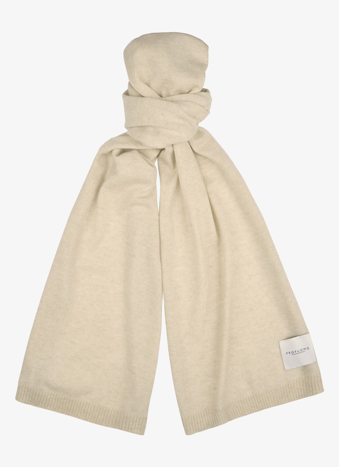 Profuomo Sjaal van cashmere - voorkant zand