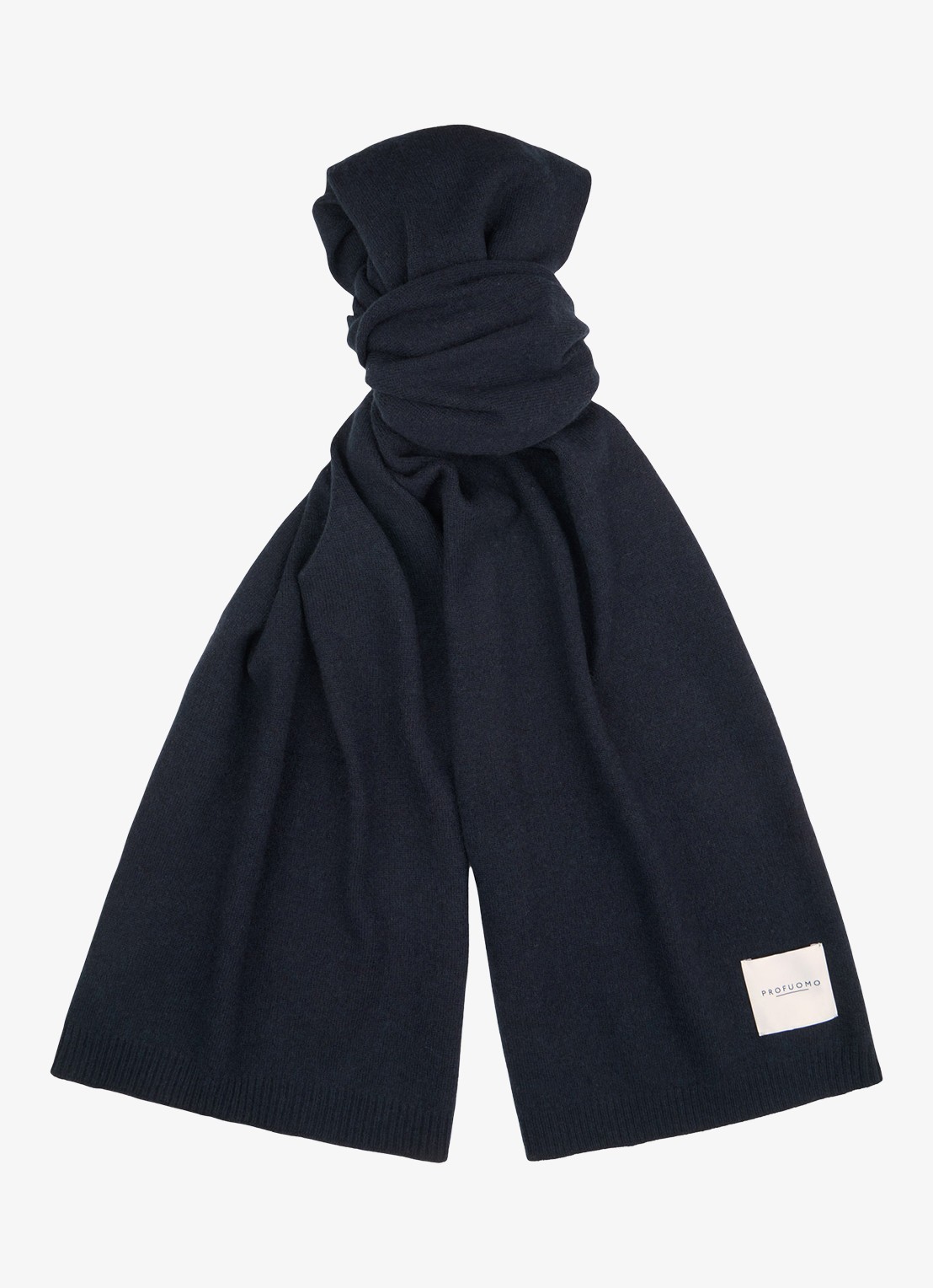 Profuomo Sjaal van cashmere - voorkant 2 donkerblauw