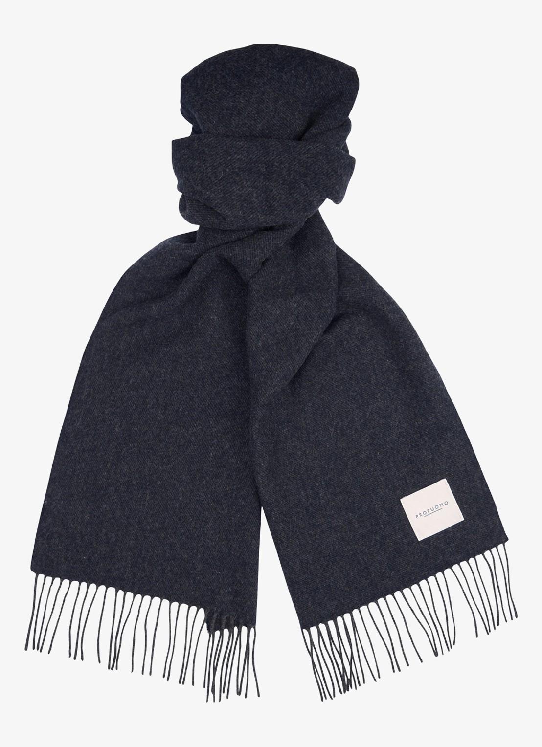 Profuomo Sjaal van lamswol - voorkant 2 donkerblauw