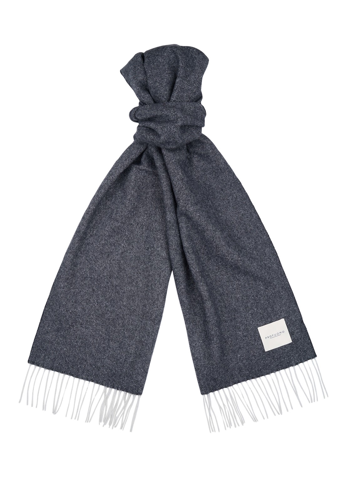 Profuomo Sjaal van wol - voorkant donkerblauw