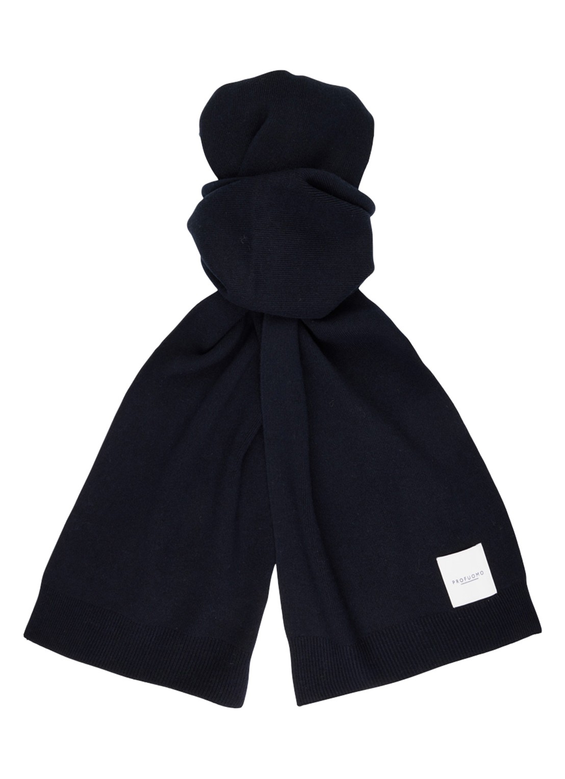 Profuomo Sjaal van wol - voorkant 2 donkerblauw