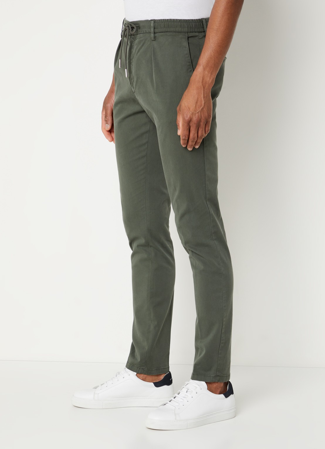 Profuomo Skinny fit chino  met steekzakken - detail 4 bronsgroen