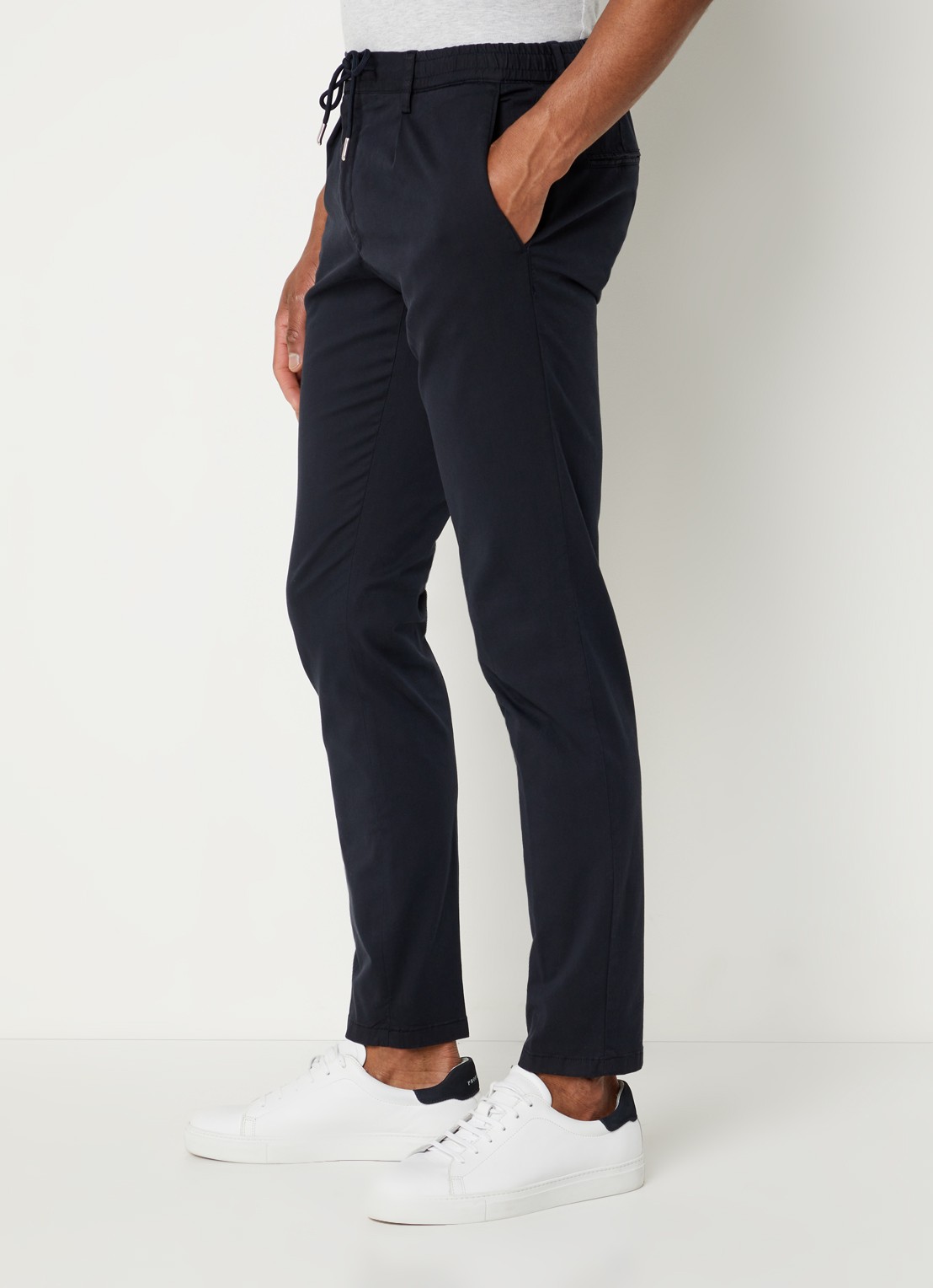 Profuomo Skinny fit chino  met steekzakken - detail 2 donkerblauw