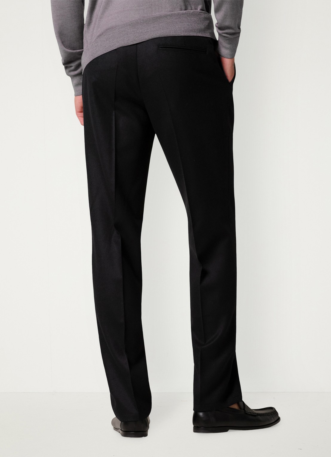 Profuomo Slim fit chino in wolblend - achterkant 6 zwart
