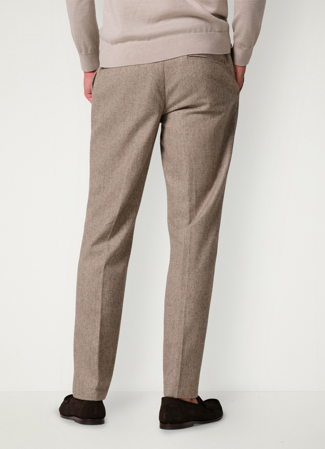 Profuomo Slim fit chino in wolblend - achterkant 6 beige