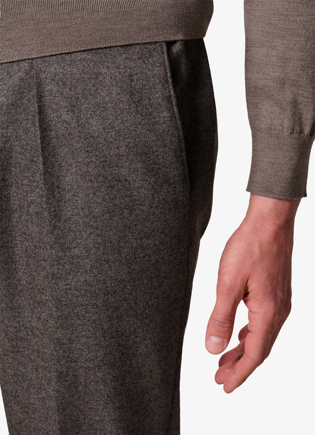 Profuomo Slim fit chino in wolblend - detail 3 antraciet