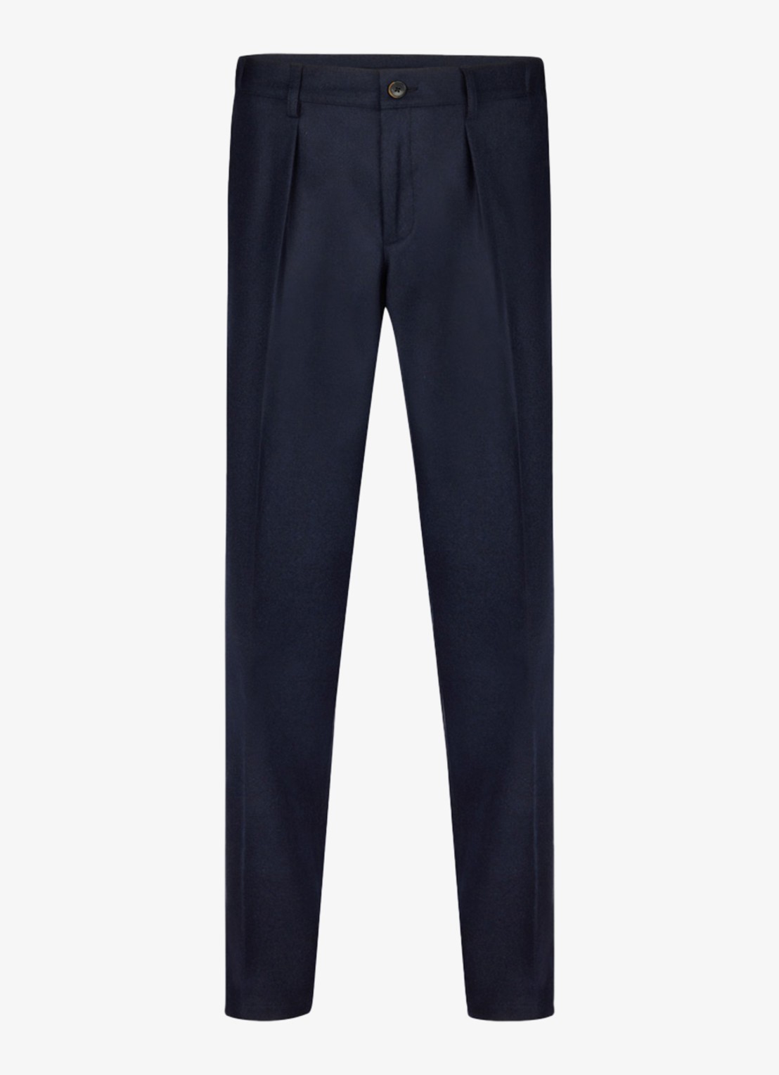 Profuomo Slim fit chino in wolblend - voorkant donkerblauw