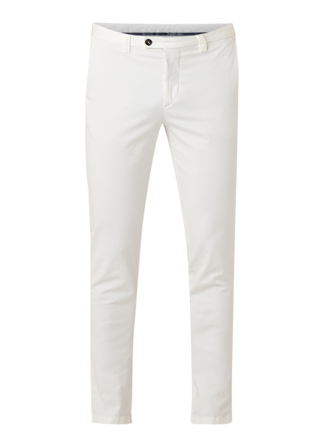 Profuomo Slim fit chino met steekzakken - voorkant 4 gebroken wit