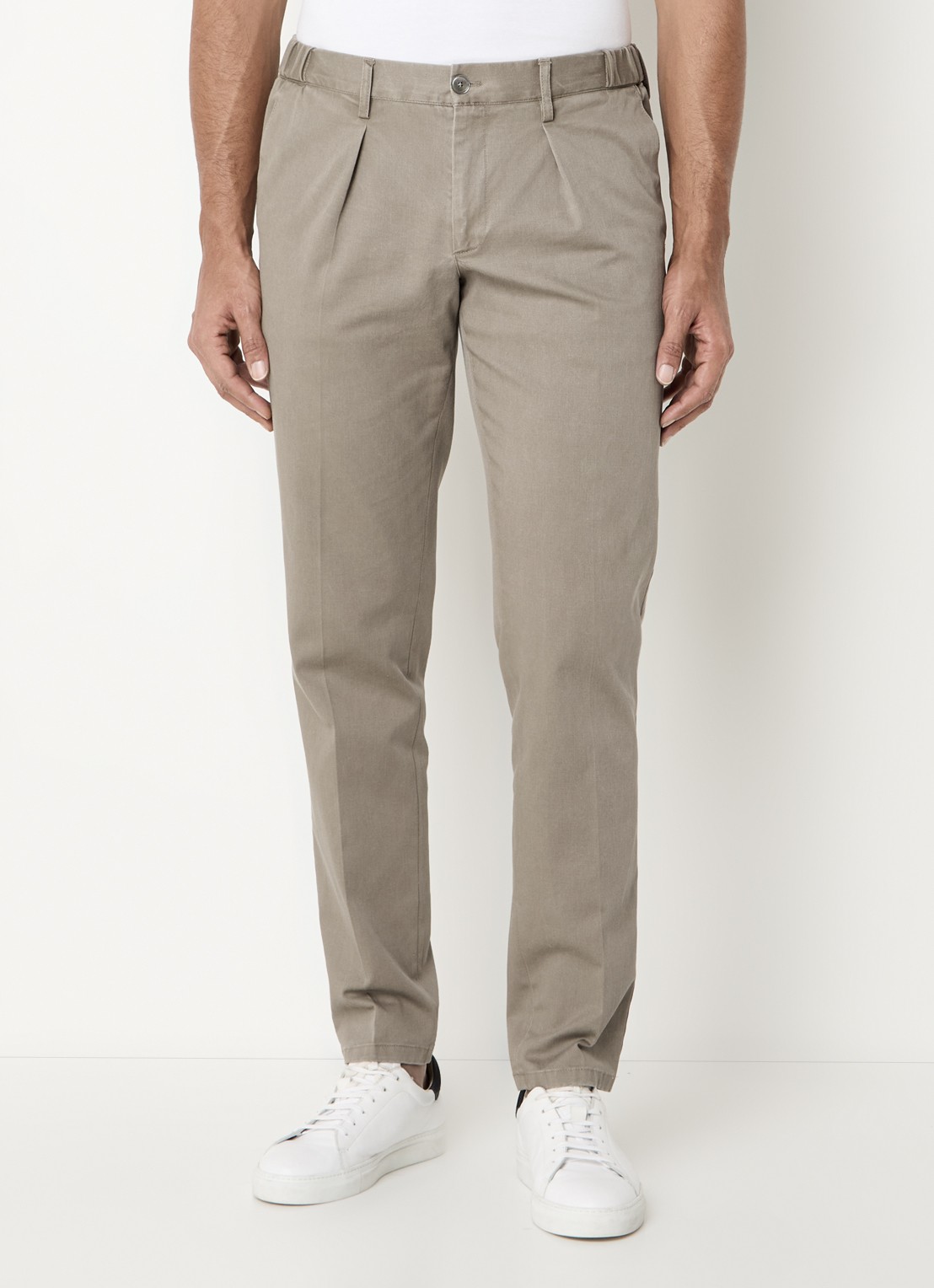 Profuomo Slim fit chino met steekzakken - detail 4 donkerbeige